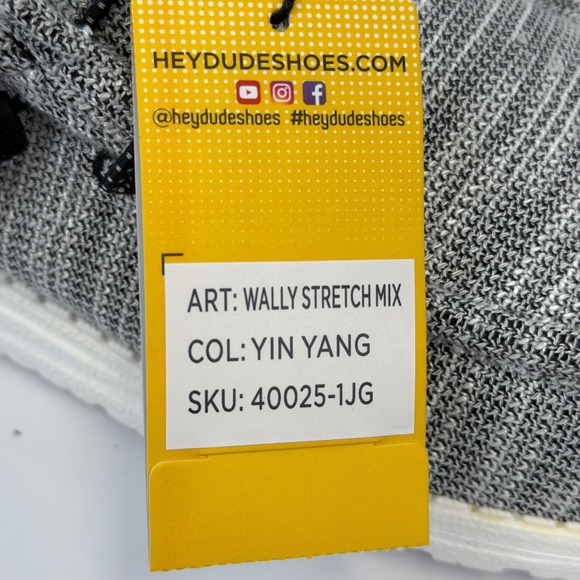 Hey Dude Wally Stretch Mix Yin Yang Shoes Lightweight Comfort Loafers Men's 12 - Picture 7 of 8